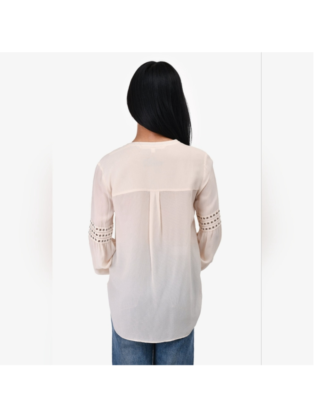 Veronica Beard Cream Top with Grommet Detailing - Picture 2 of 11